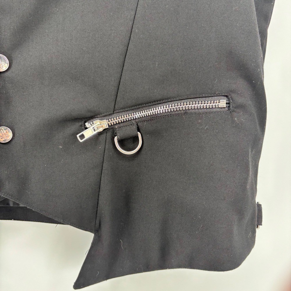 Killstar Dead Man's Mens Black Goth Waistcoat Vest XL Silver Hardware Steampunk - Picture 3 of 11